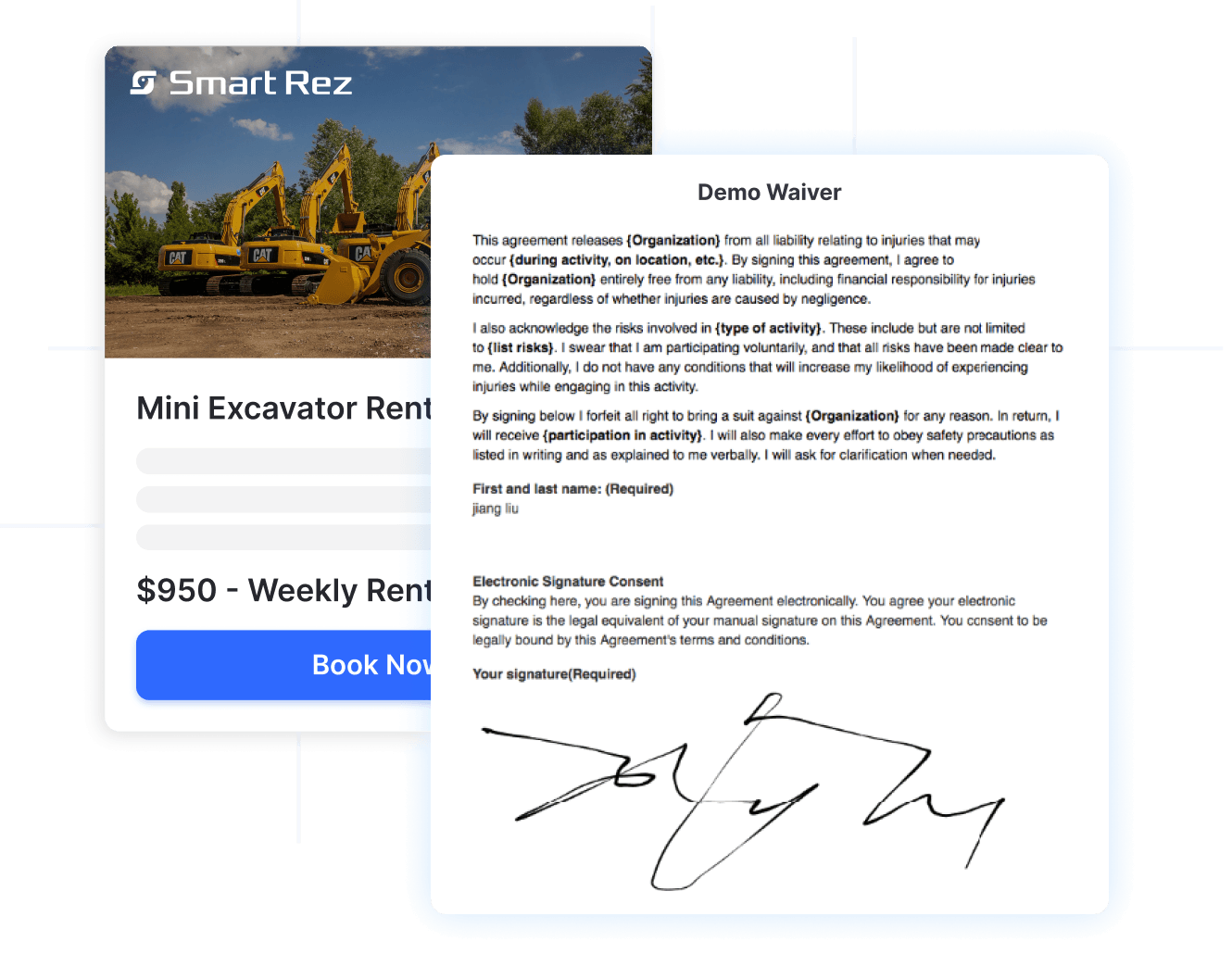 Equipment rental features