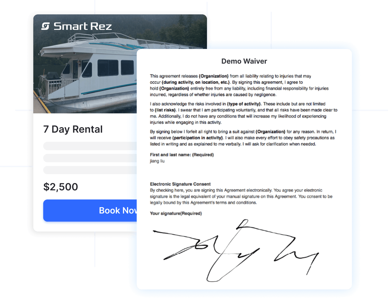 Houseboat rental features