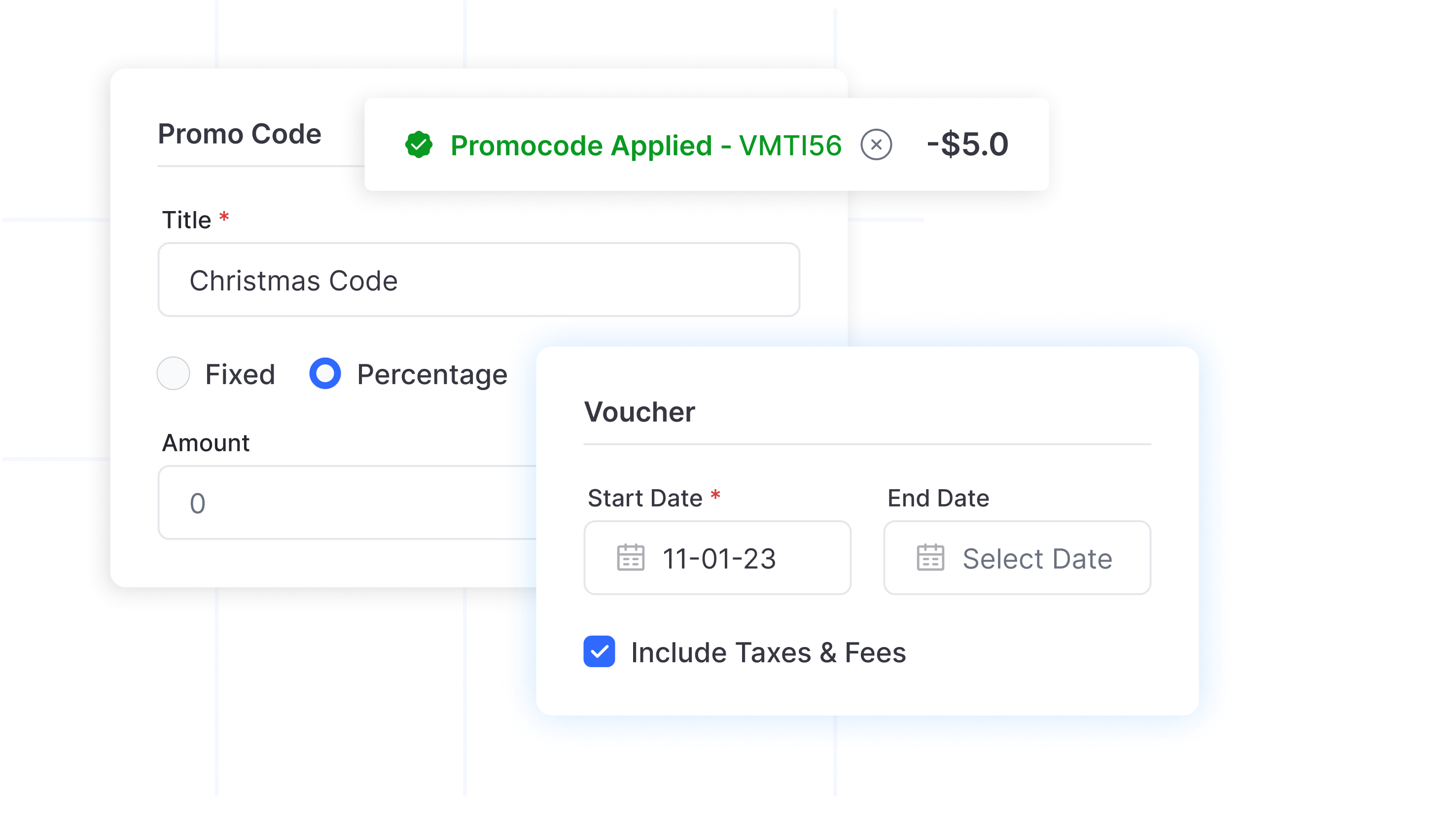 Promo codes and vouchers